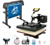 VEVOR Machine de Presse Chaude 5 en 1 + Plotter de Découpe Traceur Coupe 720 mm, 38 x 38 cm Presse de Chaleur Pression de Coupe 10-500 g Contrôle Température pour Transférer Images sur T-shirts Sacs