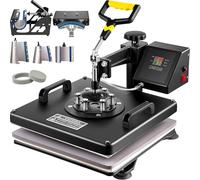 VEVOR Presse à Chaud 8 en 1 Presse de la Chaleur 38x 38cm Machine de Sublimation Textile Heat Press Pivotant à 360 Degrés pour t-Shirts/Tasse/Chapeau/Assiette/Casquette