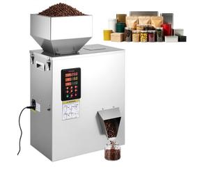 VEVOR Machine de Remplissage Automatique de Granulés et de Poudres 10-500 g, Haute Précision, en Acier Inoxydable, Système de Pesage Intelligent pour Grains de Café, Céréales, Thé et Épices, Argent
