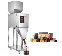 VEVOR Machine de Remplissage Automatique de Granulés et de Poudres 20-5000 g, 2 en 1 sur Table ou sur Pied, Pesage Intelligent et Pédale, en Acier Inox, pour Grains Café, Céréales, Thé, Épices, Argent