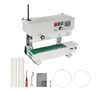 VEVOR Machine de scellage de sacs en continu, largeur de scellage 6-12 mm, scelleuse à bande verticale acier au carbone avec contrôle numérique température, pour films sacs en plastique 0,02-0,8 mm