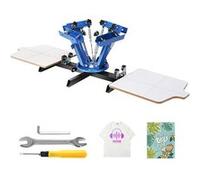 VEVOR Presse à sérigraphie 4 couleurs 2 stations – Plateau 54×45 cm rotative 360° pour T‑shirt