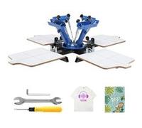 VEVOR Machine De Sérigraphie 4 Couleurs 4 Stations Plateau 54x45cm Équilibre & Stabilité