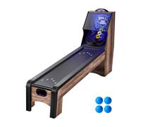VEVOR Machine de Skeeball 271 cm, Jeu d'Arcade Rouler et Marquer Classique, avec Marqueur Électronique LED, Son, Retour Automatique de Balle, 4 Balles Incluses, Jeu Rouler Boules pour Arcade