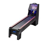 VEVOR Machine de Skeeball 271 cm, Jeu d'Arcade Rouler et Marquer Classique Intérieur, avec Marqueur Électronique LED, Son, Retour Automatique de Balle, avec 4 Balles, Jeu Rouler Boules Salle de Jeux