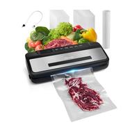 VEVOR Machine Sous Vide Alimentaire, 120 W, Machine à Emballer Mise Sous Vide Aliments 80 kPa, Appareil de Scellage à Air Automatique Multifonctionnelle Compacte 7 en 1 avec Coupeur Intégré, 10 Sacs