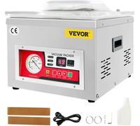 VEVOR Machine sous vide DZ-260A Machine sous vide à chambre professionnelle compacte Moteur 180W Machine sous vide à chambre 6,5 cbm/h Machine sous vide 33x25cm Taille du joint Convient pour les ménag