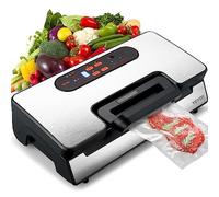 VEVOR Machine sous Vide pour Aliments Secs Humides 90 kPa Appareil de Mise sous Vide 130 W Scelleuse Multifonctionnelle Auto Manuel Coupeur Intégré 2 Rouleaux Sacs Tuyau Externe pour Conserver Aliment