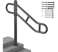 VEVOR Main courante d'escalier pour marches extérieures, 1029 mm, rampe de sécurité montage au sol pour 1-2 marches, rampe d'escalier poteau unique pour personnes âgées, femmes enceintes, handicapées