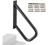 VEVOR Main courante d'escalier pour marches extérieures, 480 mm, rampe de sécurité murale pour 1-2 marches, finition noire mate, rampe d'escalier pour personnes âgées, femmes enceintes, handicapées