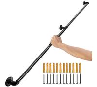 VEVOR Main Courante Escalier Rampe 2 Tubes Acier Carbone 2,12m Mural 200kg/Tube