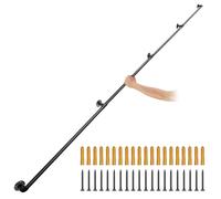 VEVOR Main Courante Escalier Rampe 4 Tubes Acier Carbone 3,96m Mural 200kg/Tube