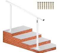 VEVOR Rampe d'escalier de 1,5 m - 5 marches - Angle réglable - Rail d'escalier en aluminium blanc - Pour personnes âgées