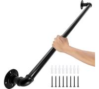 VEVOR Main courante Rétro Tuyau d'eau 60cm Garde-corps industriel Arceau de protection Main courante Acier au carbone + finition mate Garde-corps Rétro Industrie Charge de 200kg idéale pour les mains