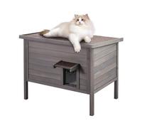 VEVOR Maison Cabane pour Chat d'Extérieur en Bois Abri avec Toit Porte en PVC