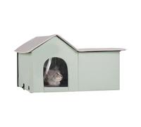 VEVOR Maison Chat Chauffante, Niche Chat Extérieur avec Coussin Chauffant, Température Réglable, Minuterie, Abri Hiver pour Chats Pliable en Tissu Oxford 600D Confortable pour Rester au Chaud, Vert, L
