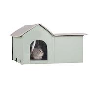 VEVOR Maison Chat Chauffante, Niche Chat Extérieur avec Coussin Chauffant, Température Réglable, Minuterie, Abri Hiver pour Chats Pliable en Tissu Oxford 600D Confortable pour Rester au Chaud, Vert, L