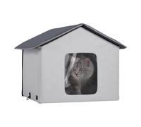 VEVOR Maison Niche Chat Chauffante Extérieur Pliable Coussin Chauffant Gris M