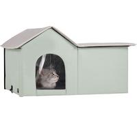 VEVOR Maison chauffée pour chats, abri pour chats d'extérieur avec température réglable et minuterie, abri pour chats pliable en tissu Oxford 600D avec coussin chauffant