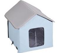 VEVOR Niche chauffante pour chat pliable extérieur avec coussin chauffant Bleu S