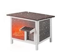 VEVOR Maison Cabane pour Chat d'Extérieur en Bois Abri Toit Porte en PVC 610 mm