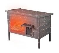 VEVOR Maison pour Chat d'Extérieur, 870x535x690 mm, Niche pour Chats en Bois, Résistante aux Intempéries, Isolation Mousse, Toit Ouvert, Porte à Rabat en PVC, Cabane Abri pour Plusieurs Chats Sauvages