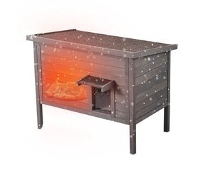 VEVOR Maison pour Chat d'Extérieur, 870x535x690 mm, Niche pour Chats en Bois, Résistante aux Intempéries, Isolation Mousse, Toit Ouvert, Porte à Rabat en PVC, Cabane Abri pour Plusieurs Chats Sauvages