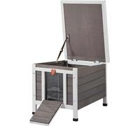 VEVOR Maison pour chats d'extérieur, résistante aux intempéries, abri pour chats sauvages pour plusieurs chats, maison pour chats/lapins en bois pour l'extérieur avec des portes en PVC et un toit ouve