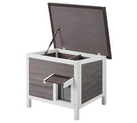 VEVOR Maison pour chats d'extérieur résistante aux intempéries, refuge pour plusieurs chats, construction en bois avec isolation complète en mousse, toit à charnières, entrées en PVC, dimensions : 61