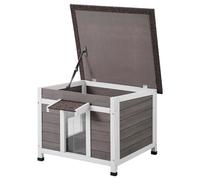 VEVOR Maison pour chats sauvages pour plusieurs chats, maison pour chats/lapins en bois pour l'extérieur avec fenêtre, toit ouvert et volets de porte en PVC, 61 x 53 x 46 cm (L x l x H)
