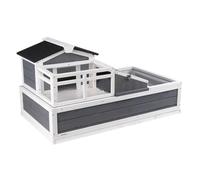 VEVOR Maison pour Tortues, Habitat pour Tortues avec Balcon et 2 Étages, Enclos en Bois pour Tortues Intérieur Extérieur avec Rampe, Plateau, Toit Ouvrable, Grande Cage pour Reptiles, 112x65x61,5 cm