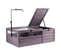 VEVOR Maison pour Tortues, Habitat pour Tortues Intérieur Extérieur, Enclos en Bois pour Tortues avec Support Lampe Réglable, Cage pour Reptiles, Petits Animaux, Gecko, Lézard, Serpent, 96,5x61x33 cm