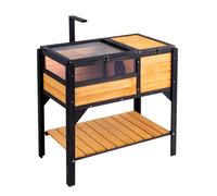 VEVOR Maison pour Tortues Interieur Exterieur, Enclos en Bois avec Support d'clairage pour Reptiles, Petits Animaux