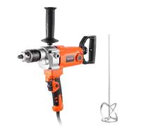 VEVOR Malaxeur Perceuse Visseuse Électrique 2-en-1, Mélangeur de Mortier Filaire, Agitateur à Béton avec Mandrin 15,89 mm, 0-750 tr/min, Poignée en D, pour Perçage Mélange de Colle Peinture Ciment