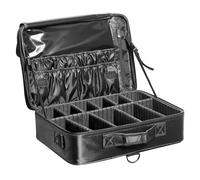 VEVOR Mallette de Maquillage 3 Niveaux Boîte de Rangement Transport Pratique avec Poignées, Sangle, Trousse Maquillage Professionnelle Imperméable Oxford Cadeau de Maquillage pour Femmes Filles, Noir