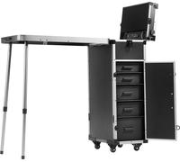 VEVOR Mallette de maquillage professionnelle en aluminium, mallette cosmétique, établi avec pieds de support, mallette de maquillage à roulettes, trolley extra-large, organisateur de voyage pour le ma