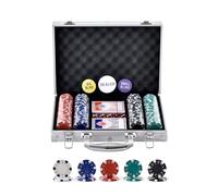 VEVOR Mallette de Poker 200PCs Jetons de Poker en Plastiques PS 11,5 g 40x3,3 mm avec 2 Jeux de Cartes 1 Bouton de Croupier et 2 Boutons Blind pour Blackjack Texas Jeux de Hasard Casino à Domicile