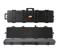 VEVOR Mallette pour Armes Longues 109 cm Étui Rigide pour Fusil Rembourrage 3 Couches de Mousse Valise pour Fusil de Chasse Verrouillable en PP Étanche Transport Pratique avec roulettes pour Carabine