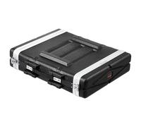 VEVOR Mallette Rack 2U Profondeur 488,95 mm Valise de Transport Coque en ABS avec Poignée, Loquets Papillon Robustes, Panneaux Avant Arrière Amovibles, pour Amplis, Mixeurs, Récepteurs de Microphone