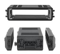 VEVOR Mallette Rack 2U Valise Rack Peu Profond 260 mm pour Amplificateur, Équipement Audio, Table de Mixage DJ, PE, avec Compartiment Microphone, Poignée Transport, Fermeture Verrouillage Encastrée