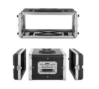 VEVOR Mallette Rack 4U Valise Rack Peu Profond 310 mm pour Amplificateur, Équipement Audio, Table de Mixage DJ, ABS, avec Panneaux Avant et Arrière Amovibles, Poignée, Fermeture Verrouillage Encastrée