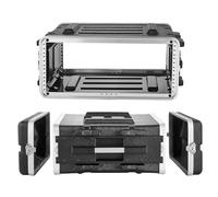 VEVOR Mallette Rack 4U Valise Rack Peu Profond 480 mm pour Amplificateur, Équipement Audio, Table de Mixage DJ, ABS, avec Panneaux Avant et Arrière Amovibles, Poignée, Fermeture Verrouillage Encastrée