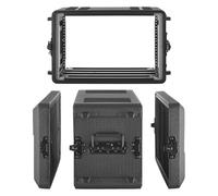 VEVOR Mallette Rack 6U Valise Rack Peu Profond 260 mm pour Amplificateur, Équipement Audio, Table de Mixage DJ, PE, avec Compartiment Microphone, Poignée Transport, Fermeture Verrouillage Encastrée