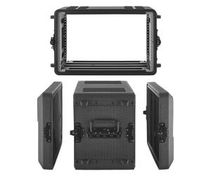 VEVOR Mallette Rack 6U Valise Rack Peu Profond 260 mm pour Amplificateur, Équipement Audio, Table de Mixage DJ, PE, avec Compartiment Microphone, Poignée Transport, Fermeture Verrouillage Encastrée