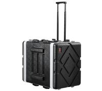 VEVOR Mallette Rack 8U Profondeur 488,95 mm Valise Transport à roulettes ABS avec Poignée, Loquets Papillon Robustes, Panneaux Avant Arrière Amovibles, pour Amplis, Mixeurs, Récepteurs de Microphone