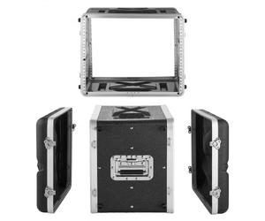 VEVOR Mallette Rack 8U Valise Rack Peu Profond 310 mm pour Amplificateur, Équipement Audio, Table de Mixage DJ, ABS, avec Panneaux Avant et Arrière Amovibles, Poignée, Fermeture Verrouillage Encastrée