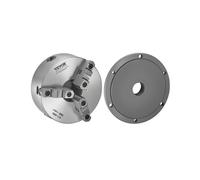 VEVOR Mandrin de Tour à 3 Mâchoires, 200 mm, Mandrin Auto-centrage avec Plaque Support Adaptateur Filetée, Plage de Serrage 4-200 mm, en Fonte HT300, avec Vis Clé en T, pour Tours à Bois et Métal