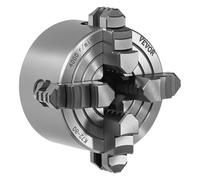 VEVOR Mandrin de Tour à 4 Mâchoires, 80 mm, Mandrin 4 Mors Plage de Serrage 5-80 mm, Mors Réversibles, en Fonte HT300, avec Vis de Fixation Clé en T, Interne et Externe, pour Tours à Bois et Métal