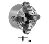 VEVOR Mandrin de Tour à 4 Mâchoires, 80 mm, Mandrin 4 Mors Plage de Serrage 5-80 mm, Mors Réversibles, en Fonte HT300, avec Vis de Fixation Clé en T, Interne et Externe, pour Tours à Bois et Métal