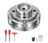 VEVOR Mandrin de Tour à Bois 100 mm Mandrin de Tour à 4 Mors Autocentrant pour Tournage Bois avec Adaptateur 1 pouce x 8 TPI, Acier Haute Dureté Finition Nickelée, Serrage Intérieur Support Extérieur